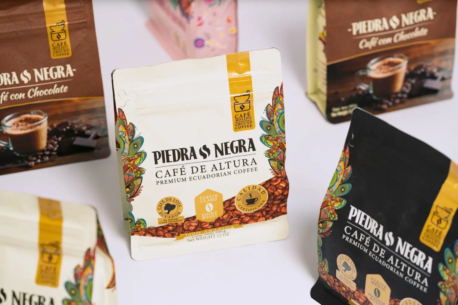 Light Roast bag among the Piedra Negra collection